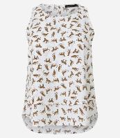 Blusa sem Manga em Airflow com Estampa Mini Oncinhas - 1