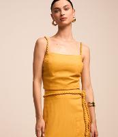 Blusa Cropped em Viscolinho com Alça Trabalhada - 2