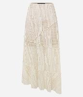 Saia Midi com Recortes Assimétricos e Textura Furadinha - 1