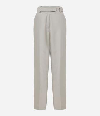 Calça Reta Alfaiatada em Transpasse no Cós