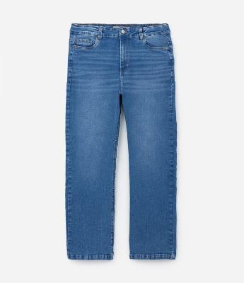 Calça Reta em Jeans com Elastano Curve & Plus Size