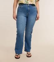 Calça Reta em Jeans com Elastano Curve & Plus Size