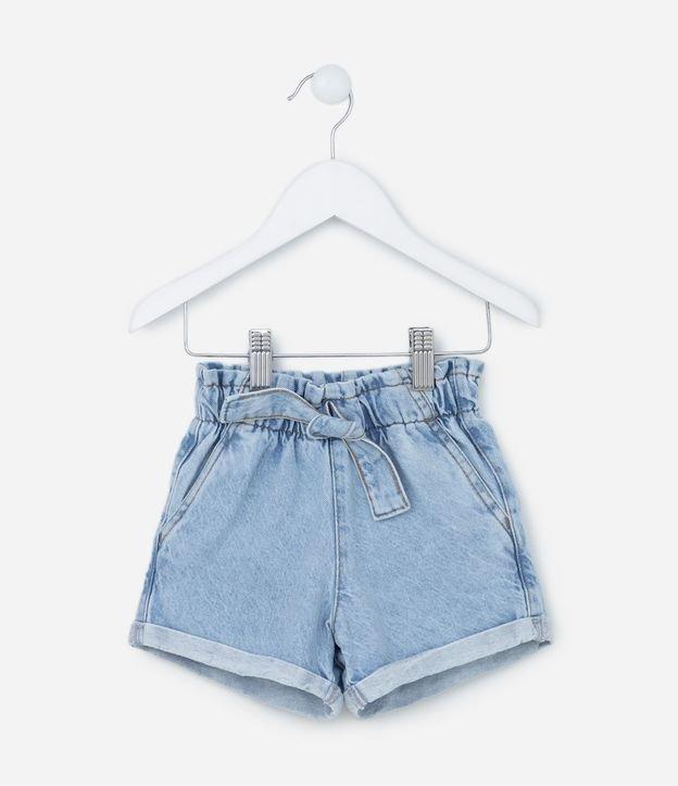 Short Infantil em Jeans com Amarração no Cós - Tam 1 a 5 Anos - 1