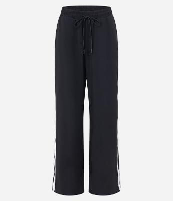 Calça com Elástico no Cós e Listras Contrastantes