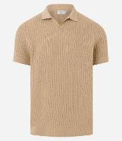 Camisa Polo com Textura Canelada e Gola em V - 1