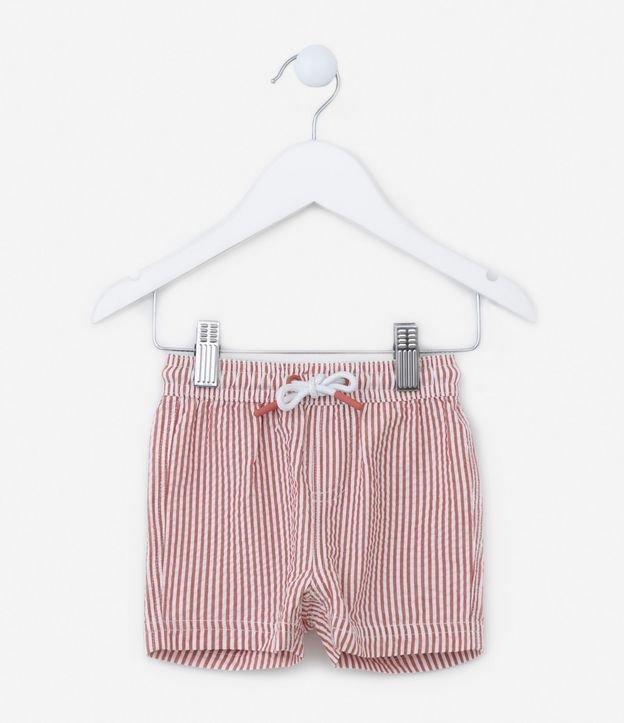 Bermuda Infantil Listrada e com Bolsinho -  0 a 18 meses - 1