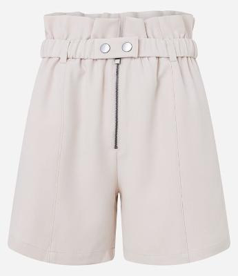 Short Alfaiatado com Cinto Elástico e Zíper Frontal