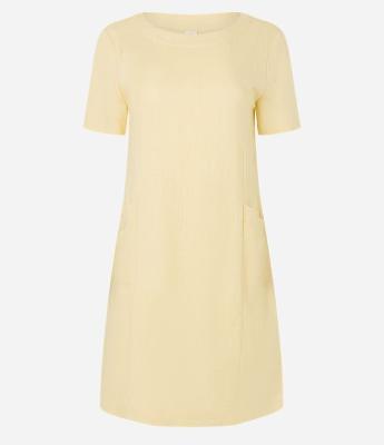 Vestido T-shirt em Viscolinho com Bolsos Laterais