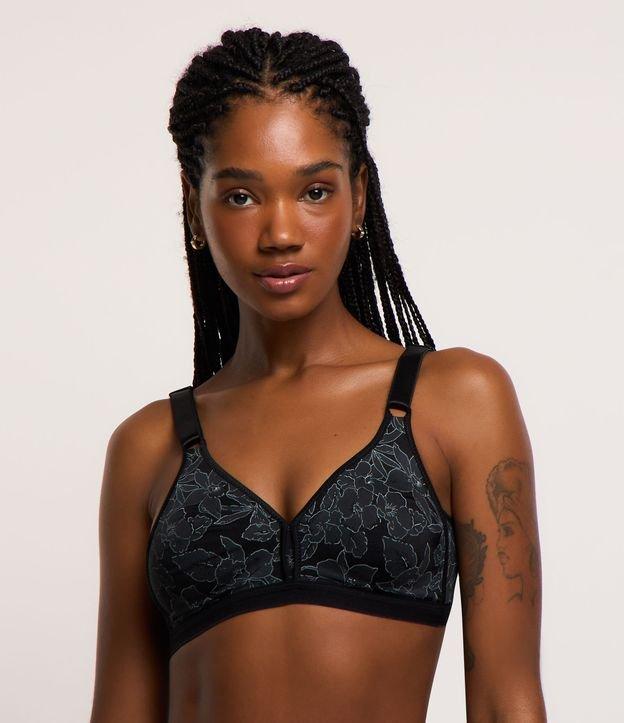 Sutiã sem Bojo e sem Aro em Microfibra com Estampa Floral De Millus - 1