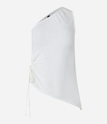 Blusa Ombro Só com Vazado Franzido com Amarração