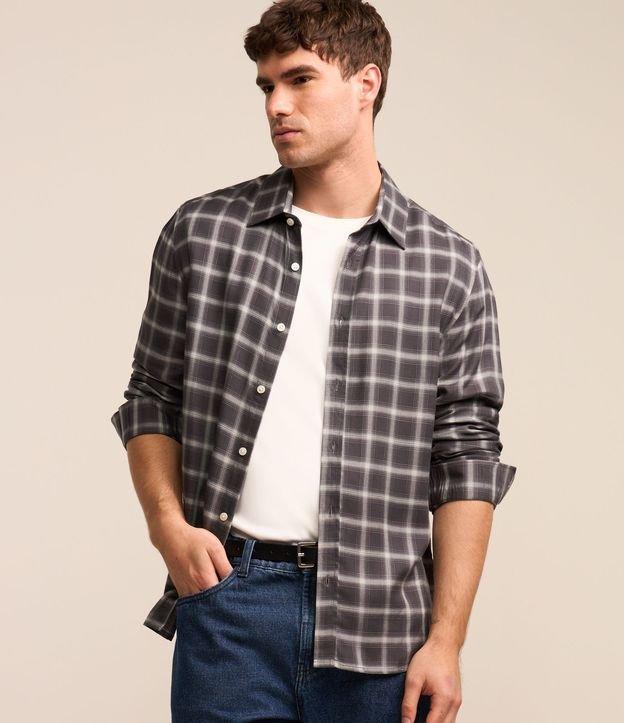Camisa em Viscose com Xadrez Grid - 1