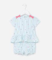 Conjunto Infantil com Babadinho e Lacinhos Aplicados - Tam 0 a 18 meses - 1