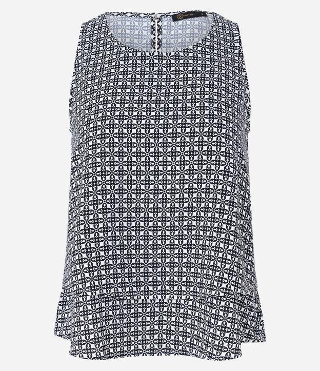 Blusa sem Manga em Airflow com Estampa Geométrica - 1