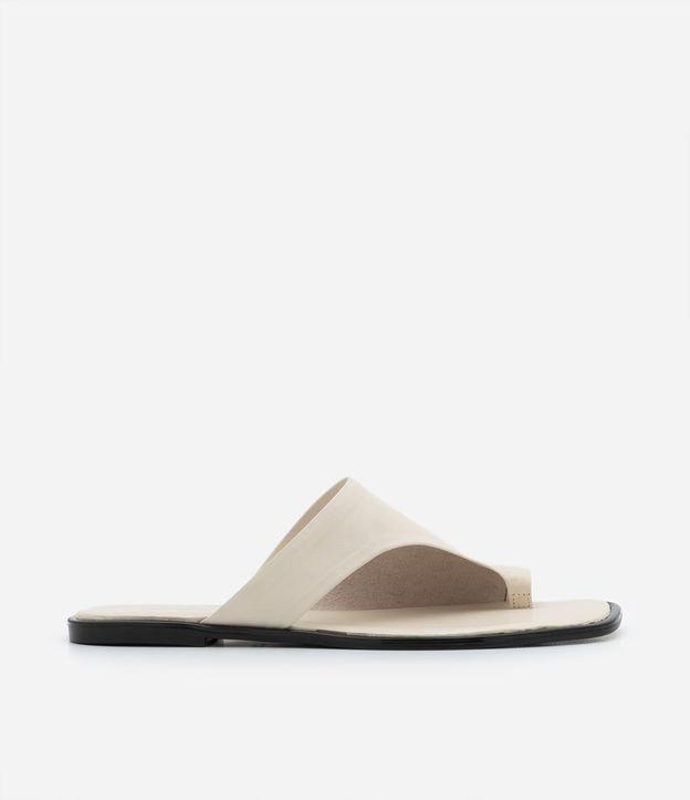 Sandália Rasteirinha Mule em Couro com Cabedal Largo - 1