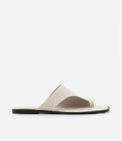 Sandália Rasteirinha Mule em Couro com Cabedal Largo - 1