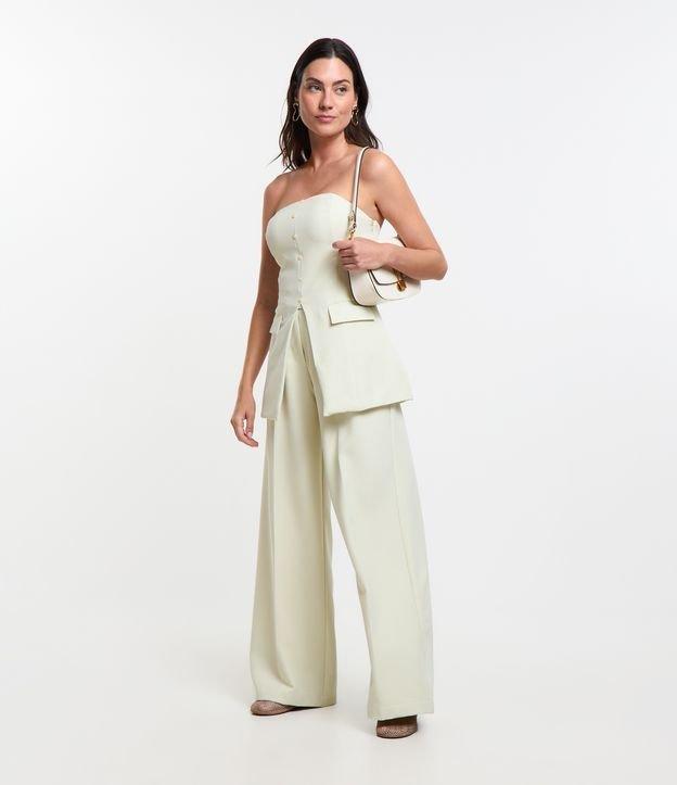 Calça Wide Leg Alfaiatada com Bolsos Faca e Pregas - 1
