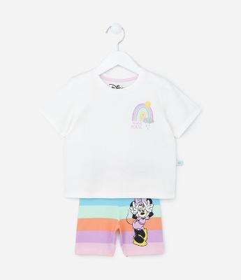 Conjunto Infantil em Algodão com Estampa da Minnie - Tam 1 a 6 Anos