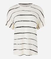 Blusa de Manga Curta em Algodão com Listras Rústicas - 1