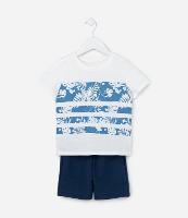 Conjunto Infantil em Algodão com Estampa Folhagens - Tam 1 a 6 Anos - 1