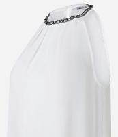 Blusa Sem Manga em Crepe com Corrente na Gola - 1