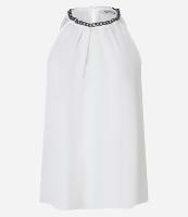 Blusa Sem Manga em Crepe com Corrente na Gola - 2