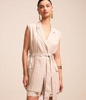 Colete em Viscolinho Listrado com Fio Tinto e Amarração - 4