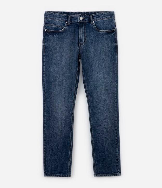 Calça Jeans com Elastano e Lavagem Frontal - 1