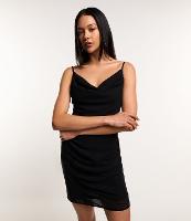 Vestido Curto em Chiffon com Decote Degagê e 
Franzidinho Lateral Assimétrico - 2