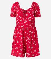 Macaquinho em Viscose com Amarração no Busto e Estampa Floral - 1