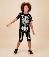 Camiseta Infantil com Estampa de Esqueleto Brilha no Escuro - Tam 5 a 14 Anos - 2