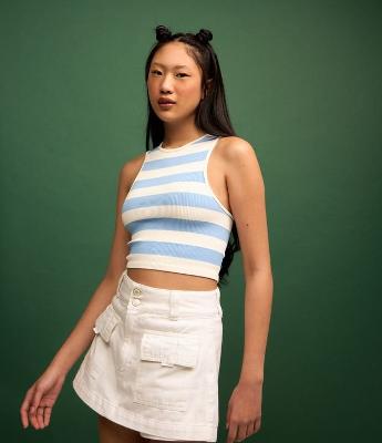 Blusa sem Manga Seamless com Listras