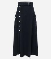 Saia Longa em Jeans com Transpasse e Bolsos Cargo com Botões - 1