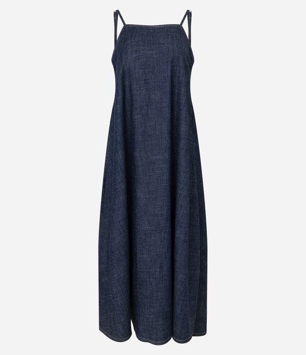 Vestido Midi Jeans com Alcinha Fina - 1