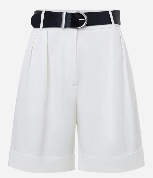 Bermuda Alfaiatada Cintura Alta com Cinto de PU - 1