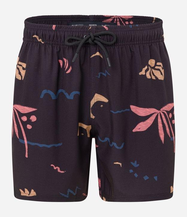 Bermuda em Microfibra com Estampa Praiana - 1