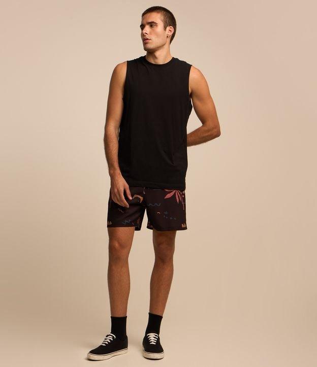 Bermuda em Microfibra com Estampa Praiana - 2