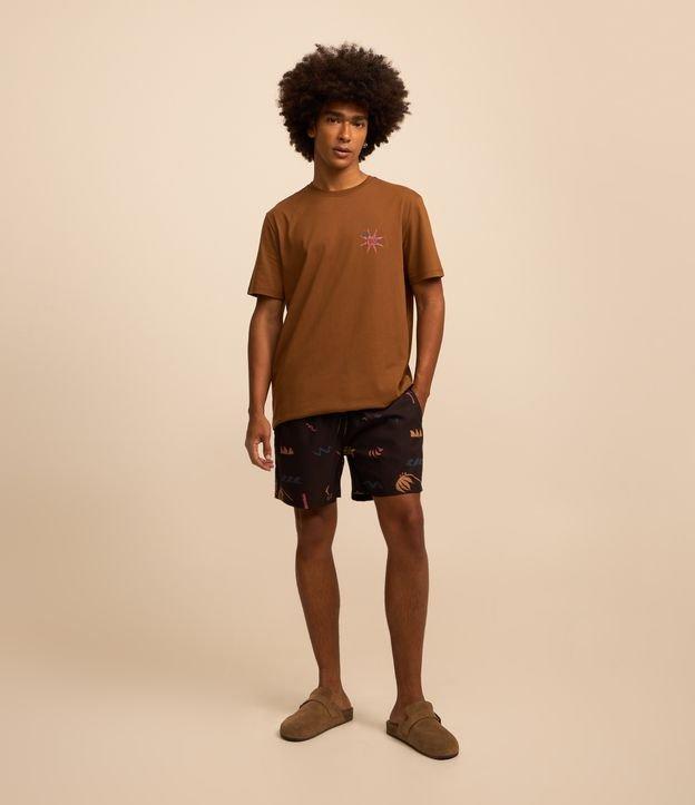 Bermuda em Microfibra com Estampa Praiana - 3