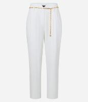 Calça Cenoura Alfaiatada Cintura Alta com Corrente - 1