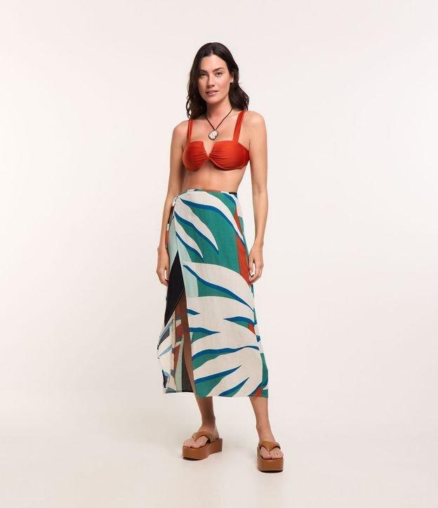 Saída de Praia Saia Midi em Viscose com Estampa Nascentes - 1