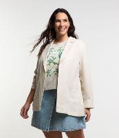Blazer Alongado com Linho Efeito Cru Curve & Plus Size - 1