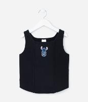 Regata Infantil em Cotton com Bordado do Stitch - Tam 5 a 14 Anos - 1
