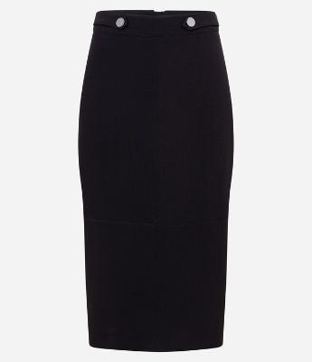 Saia Reta Midi Alfaiatada com Botões e Fenda