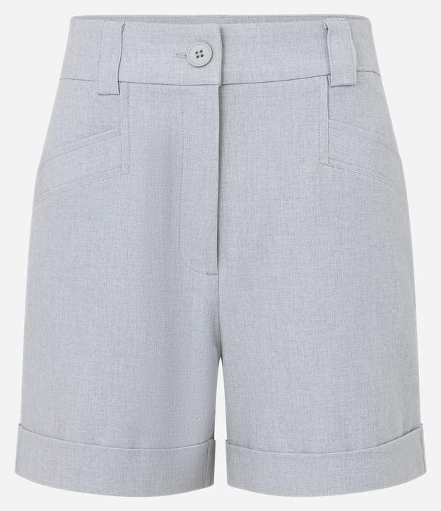 Short Alfaiatado Cintura Alta com Pespontos nos Bolsos - 1