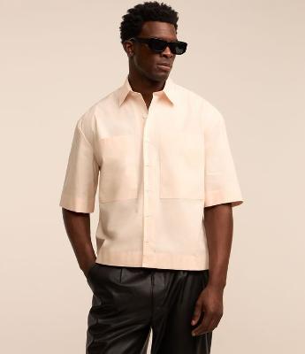 Camisa em Algodão com Bolso Frontal