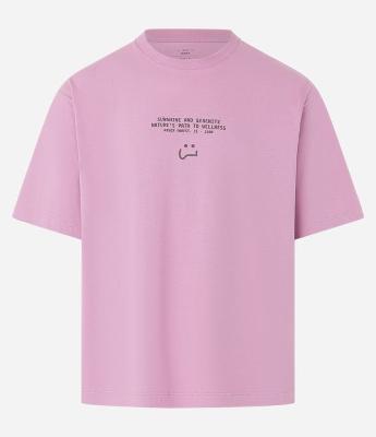 Camiseta Boxy em Malhão com Estampa Lettering