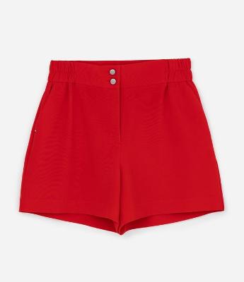 Short Alfaiataria com Elástico e Dois Botões no Cós Curve & Plus Size