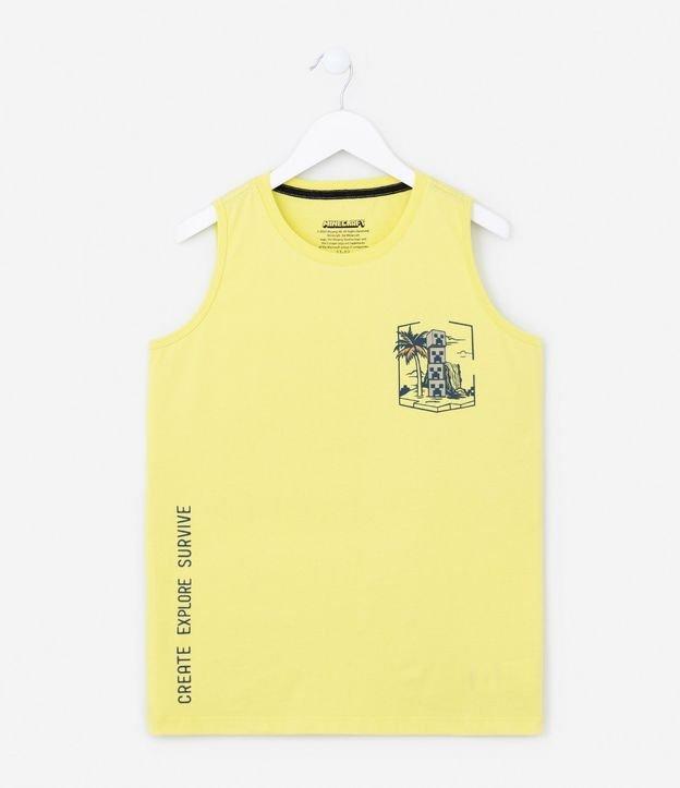 Regata Infantil Estampa Minecraft Praia - Tam 5 a 14 Anos - 2