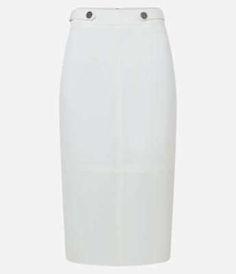 Saia Reta Midi Alfaiatada com Botões e Faixas na Cintura