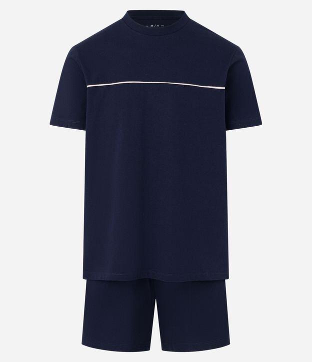 Pijama Curto em Algodão com Detalhes e Recorte - 1