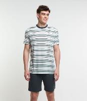 Pijama Curto com Listras Finas Horizontais - 2